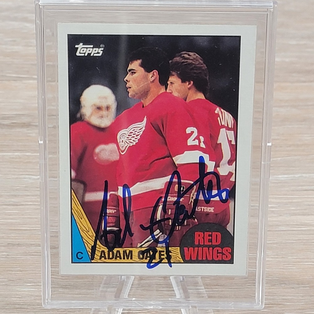 1987 Topps Adam Oates Detroit Red Wings Signed Autographed Card #123 NHL HOF